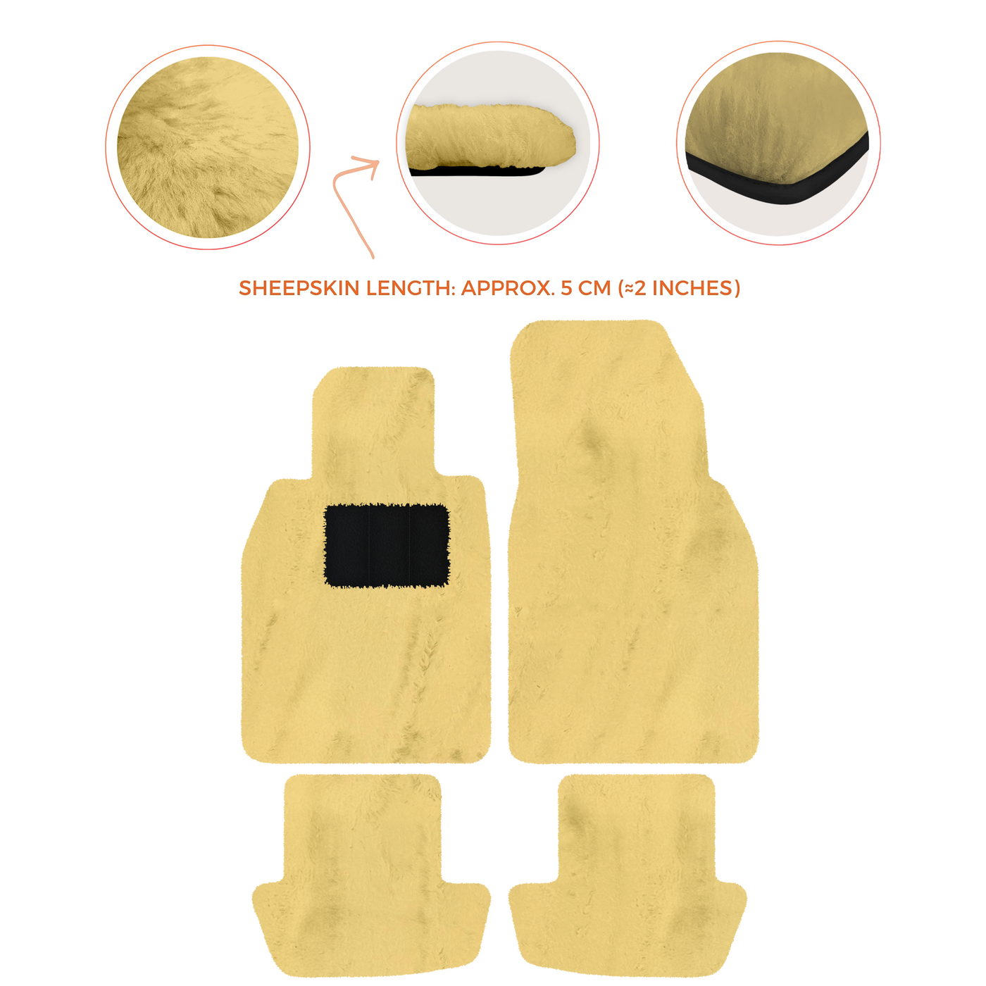 Premium Sheepskin Floor Mats for Porsche 911 991 (2012-2019)