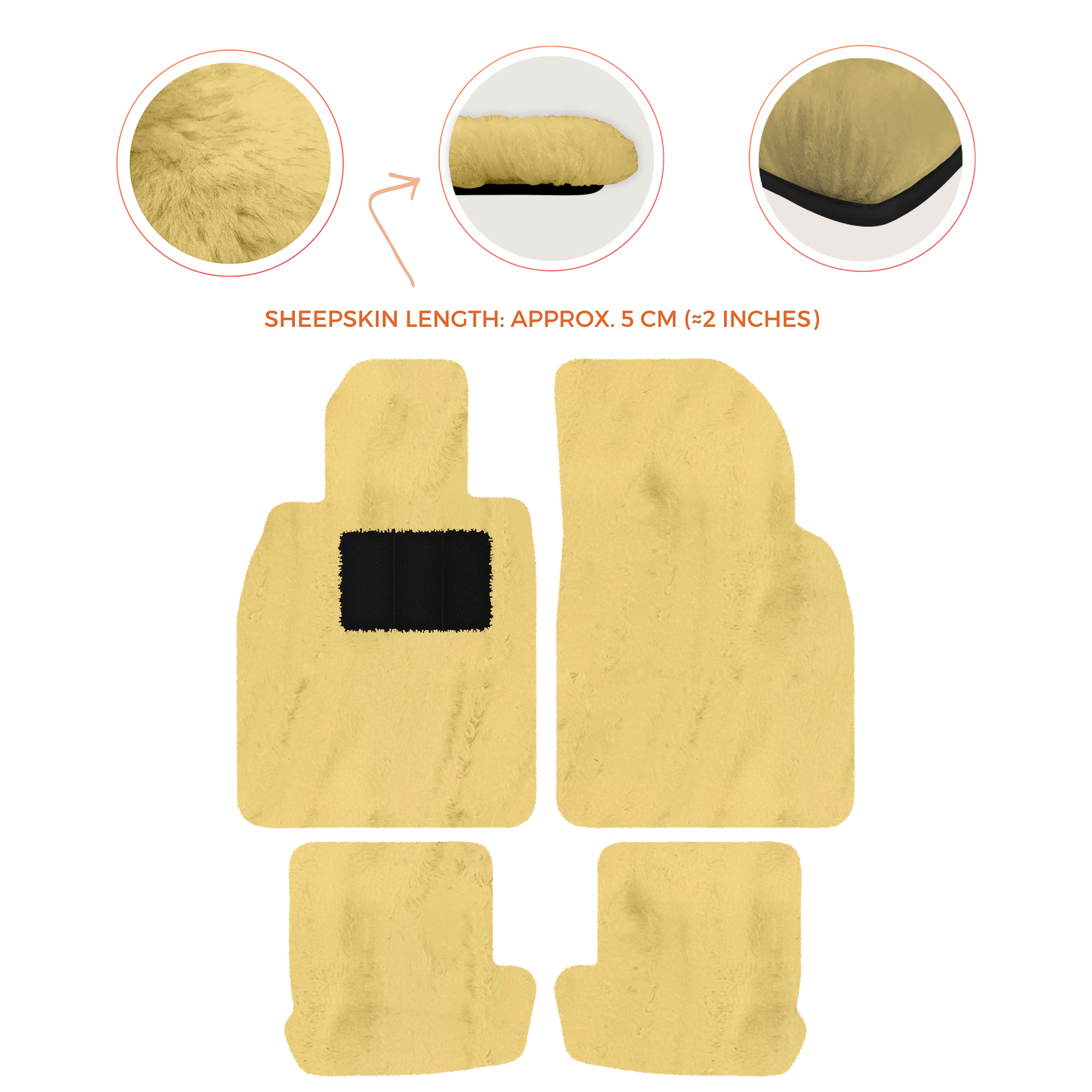 Premium Quality Sheepskin Floor Mats for Porsche 924 (1976-1988)