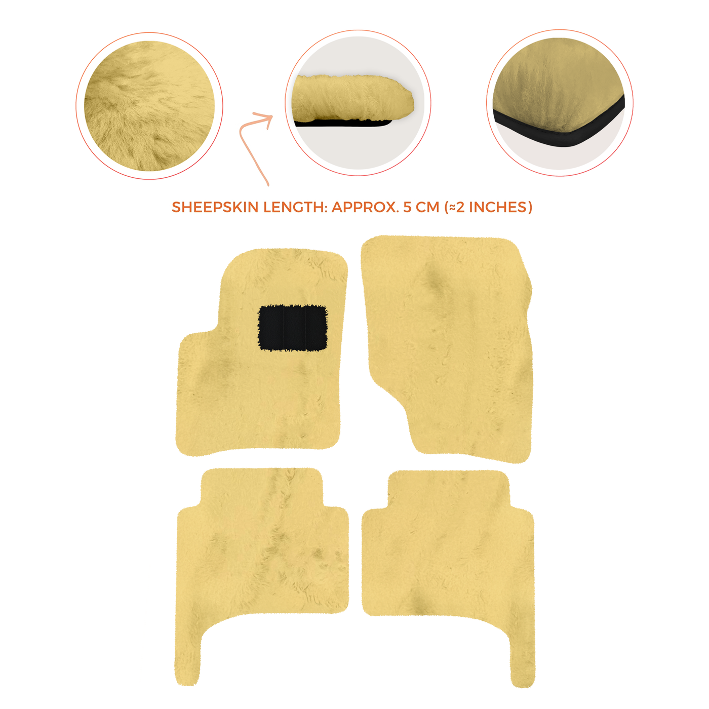 Premium Quality Sheepskin Floor Mats for Porsche 550 (1953-1956)