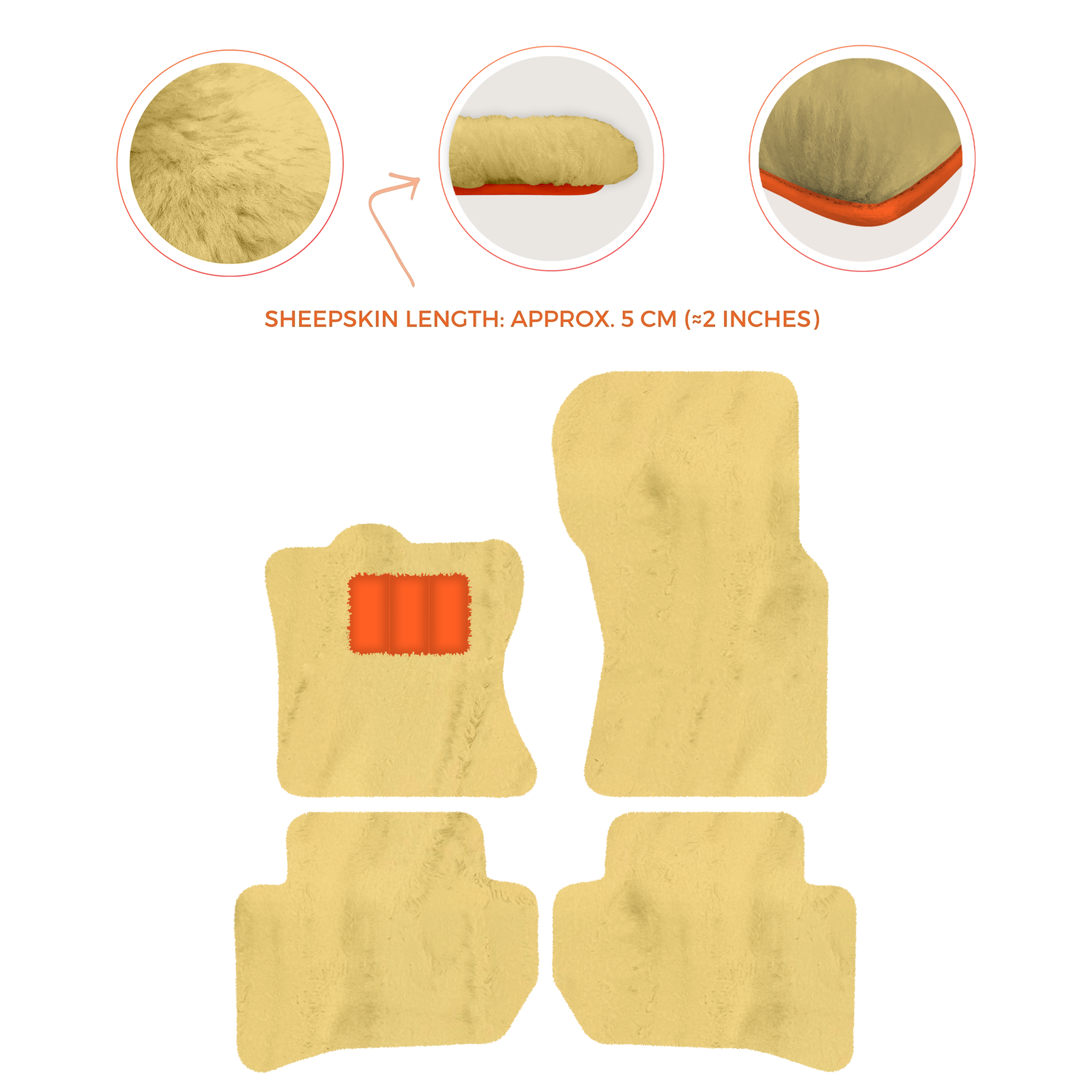 Premium Sheepskin Floor Mats for 2010-2013 Range Rover Sport