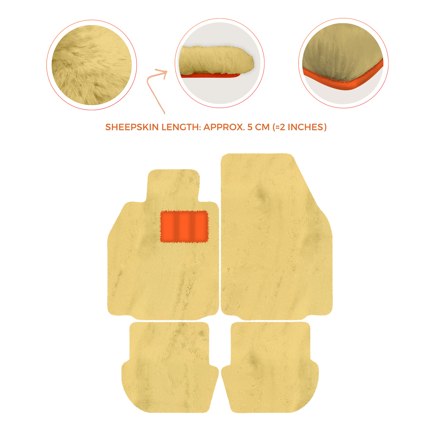 Premium Luxury Sheepskin Floor Mats for Porsche 911 (2004-2012)