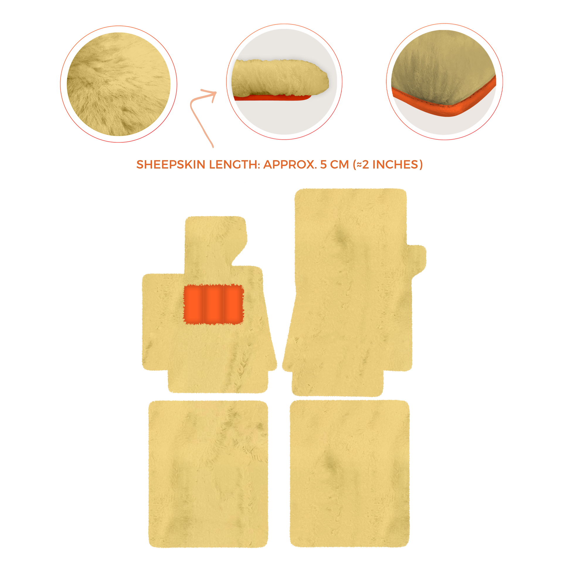 Luxurious Premium Sheepskin Floor Mats for Bentley Arnage (1998-2009)