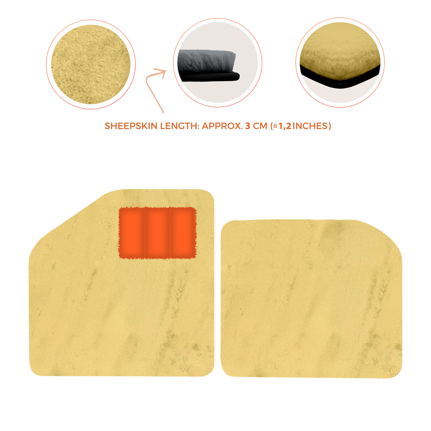 Sheepskin Floor Mats for Aston Martin Vulcan (2015-2016) Track Car - Luxury