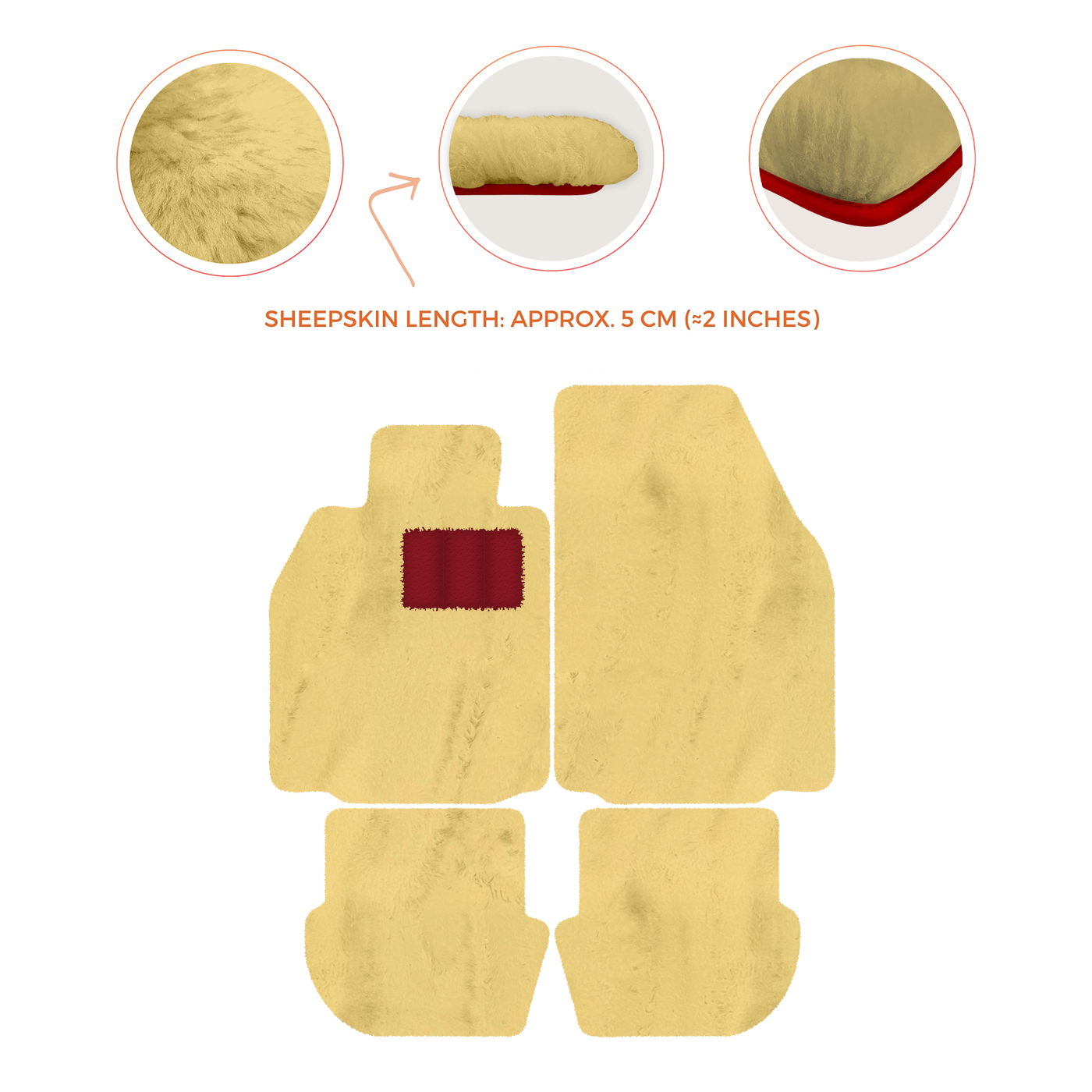 Premium Luxury Sheepskin Floor Mats for Porsche 911 (2004-2012)