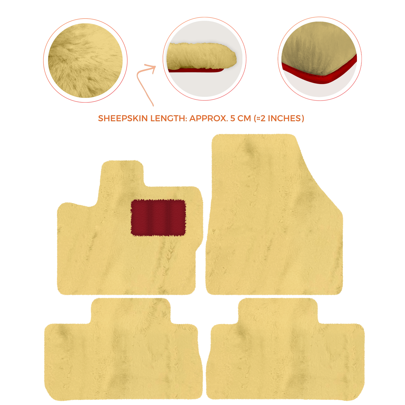 Premium Sheepskin Floor Mats for 2003-2007 Land Rover Freelander