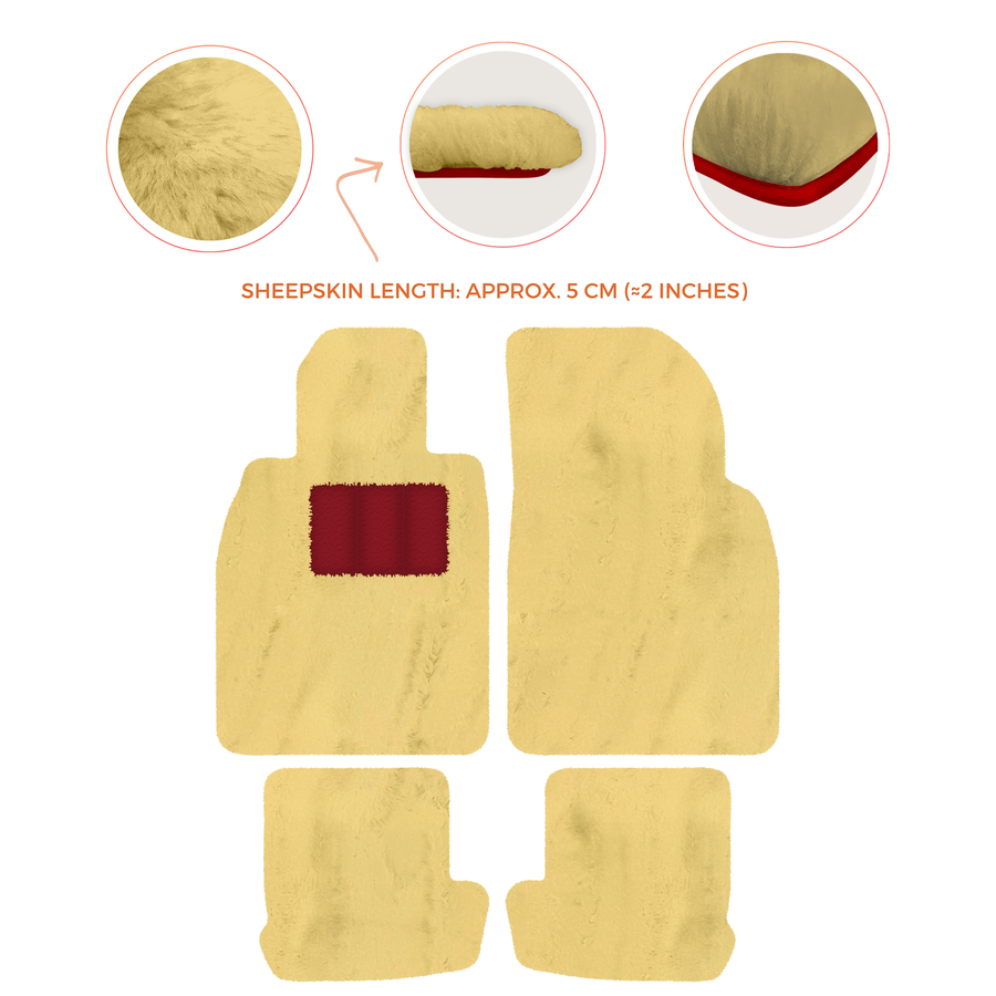 Premium Quality Sheepskin Floor Mats for Porsche 924 (1976-1988)