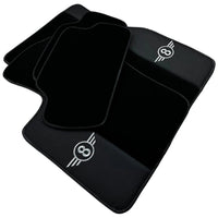 Black Floor Mats for Mini Cooper / One F55 5-doors (2015-2023) with Leather - AutoWin