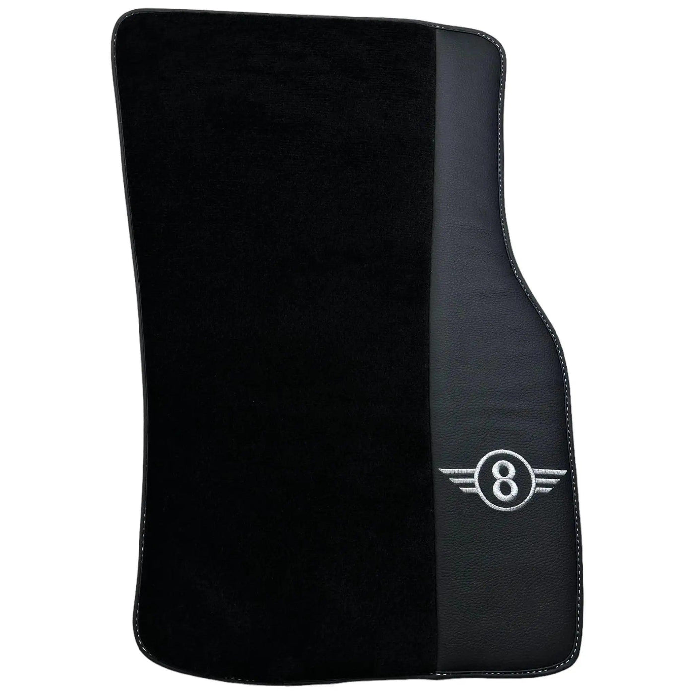 Black Floor Mats for Mini Cooper / One F55 5-doors (2015-2023) with Leather - AutoWin