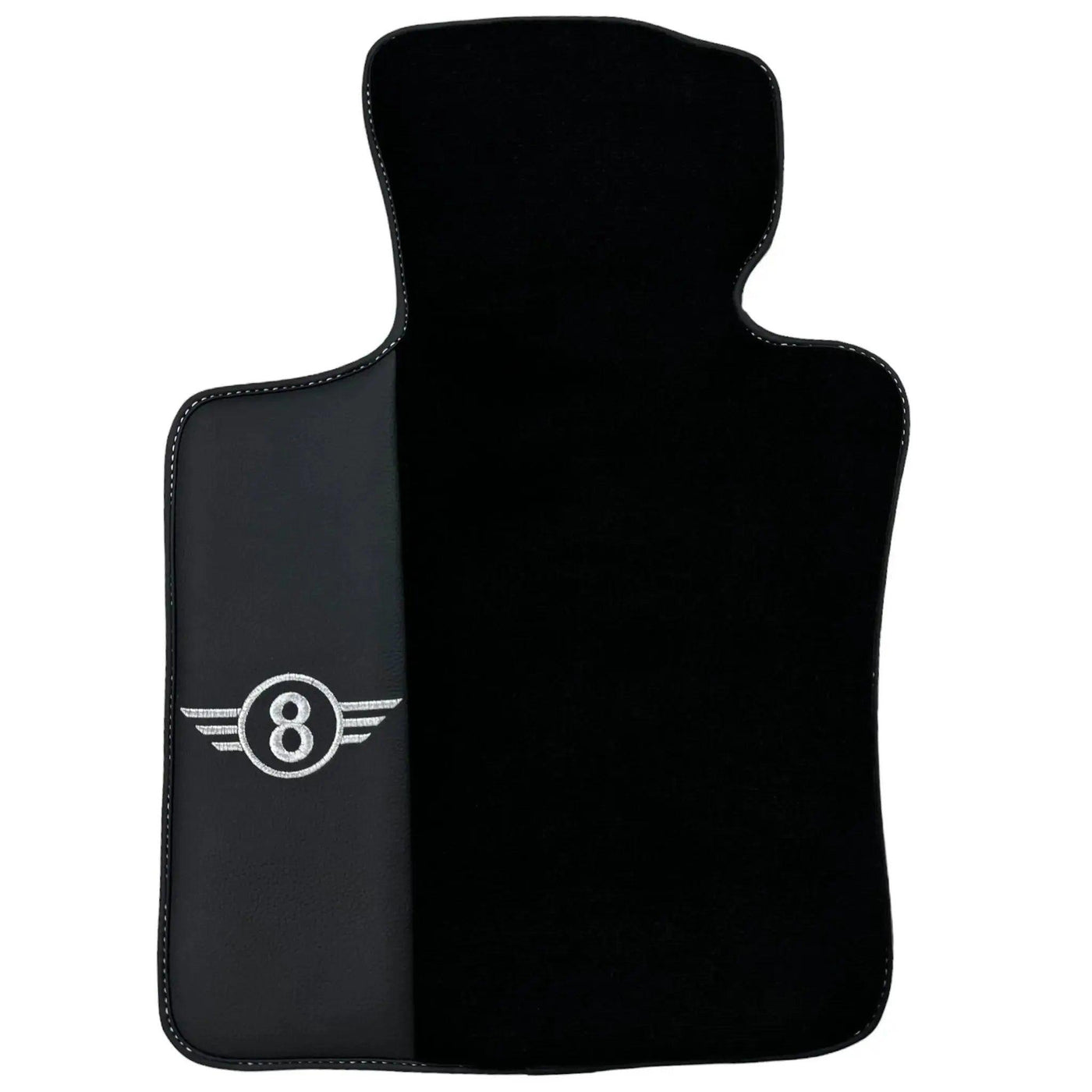 Black Floor Mats for Mini Cooper / One F56 3-doors (2014-2023) with Leather - AutoWin