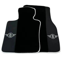 Black Floor Mats for Mini Cooper / One R50 (2001-2007) with Leather | White Trim - AutoWin
