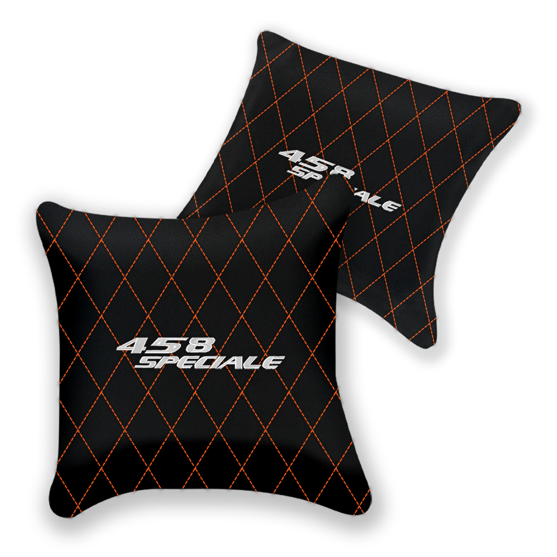 Customizable Black Leather Pillows for Ferrari 296 GTS | Set of 2