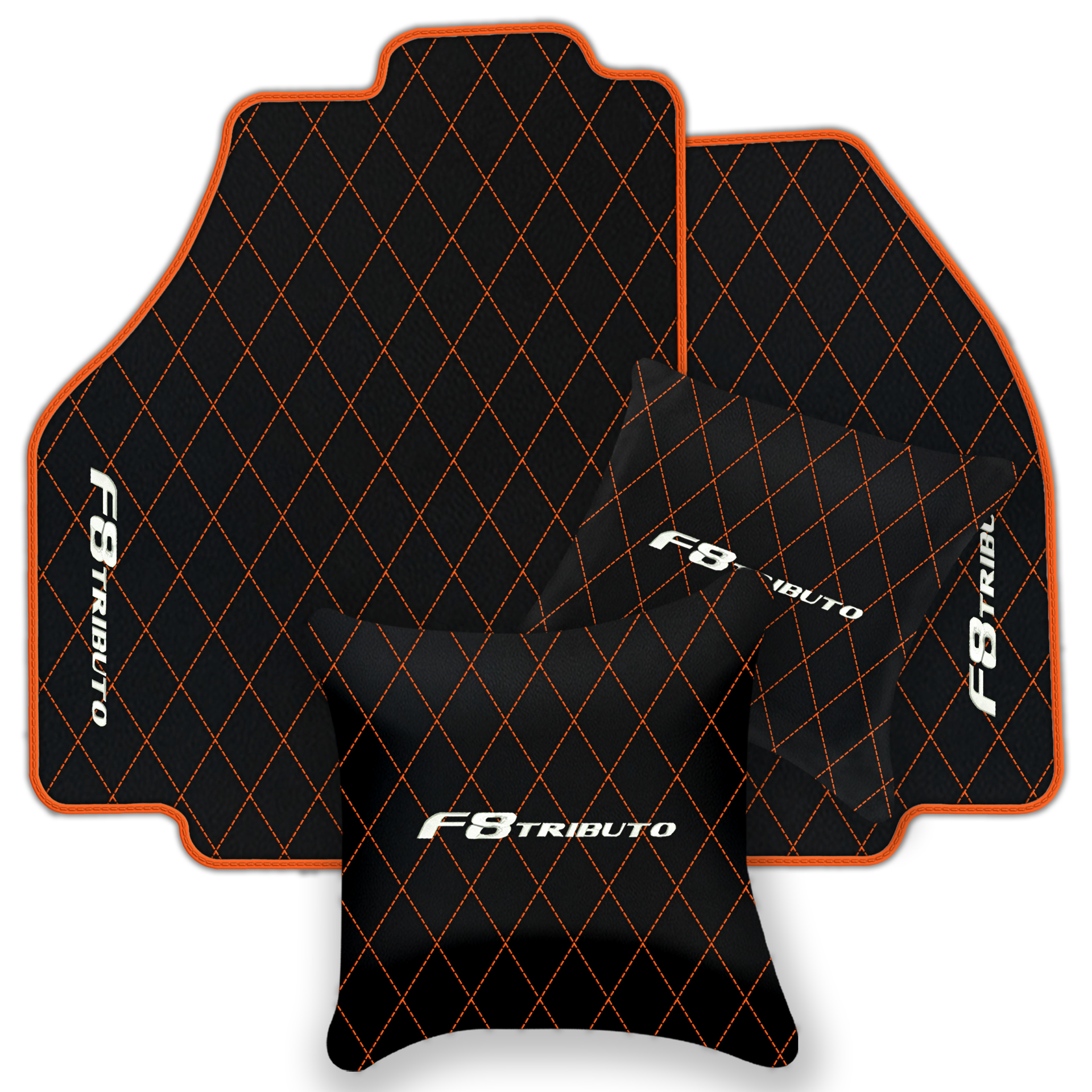 Premium Black Leather Floor Mats for Ferrari F8 Spider (2019-2023)