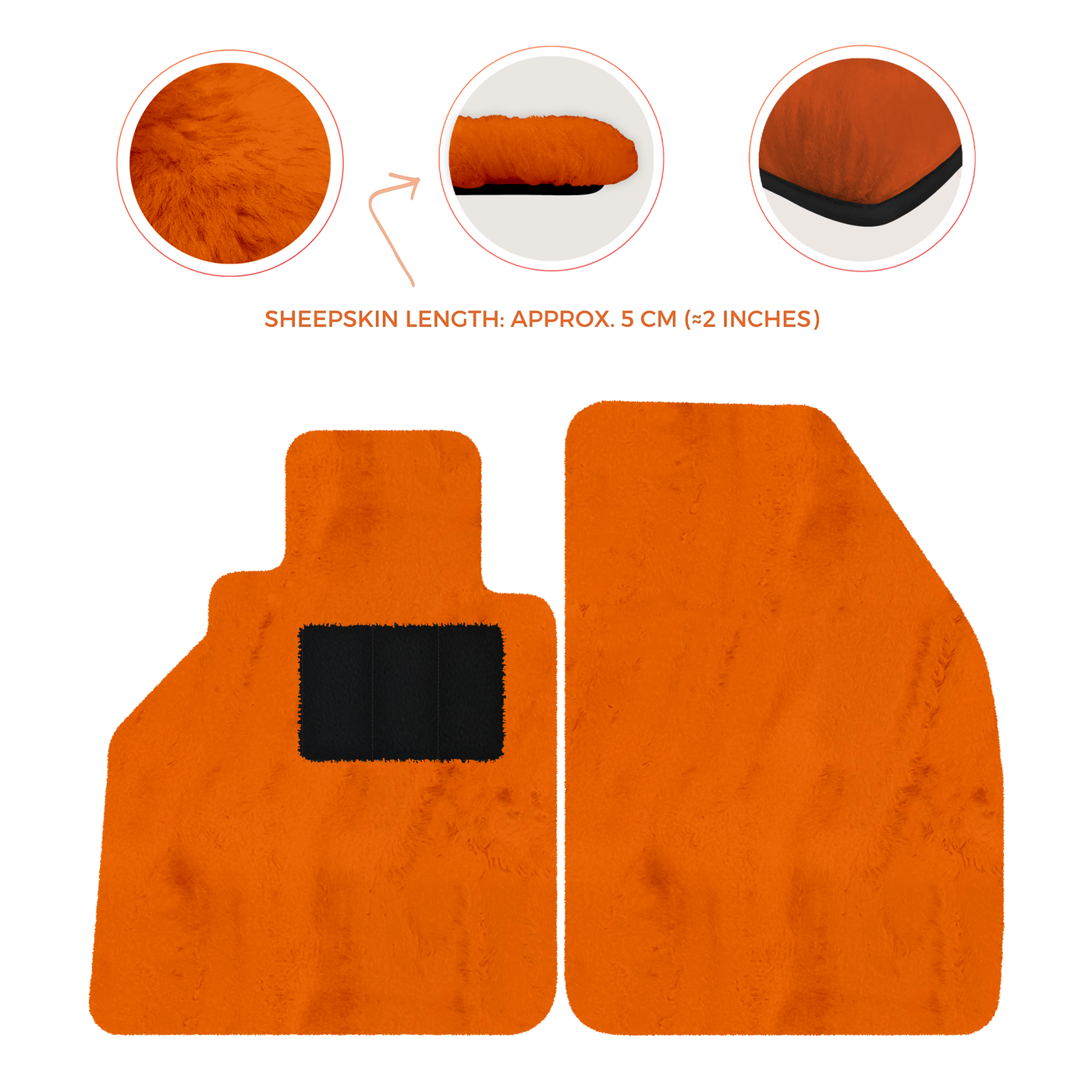 Sheepskin Floor Mats for Porsche 986 Boxster (1996-2004) - Sheepskin Length, Various Color Options