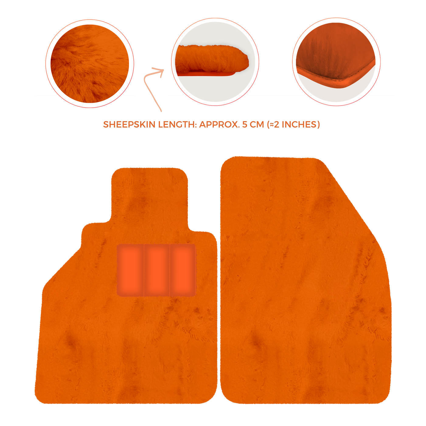 Sheepskin Floor Mats for Porsche 986 Boxster (1996-2004) - Sheepskin Length, Various Color Options