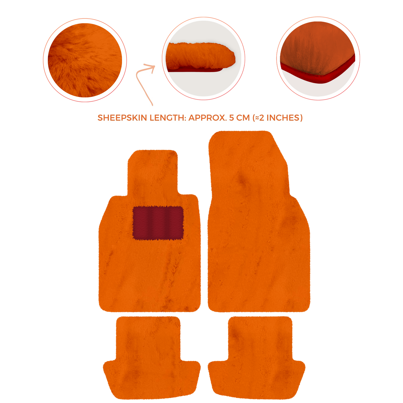 Premium Sheepskin Floor Mats for Porsche 911 991 (2012-2019)