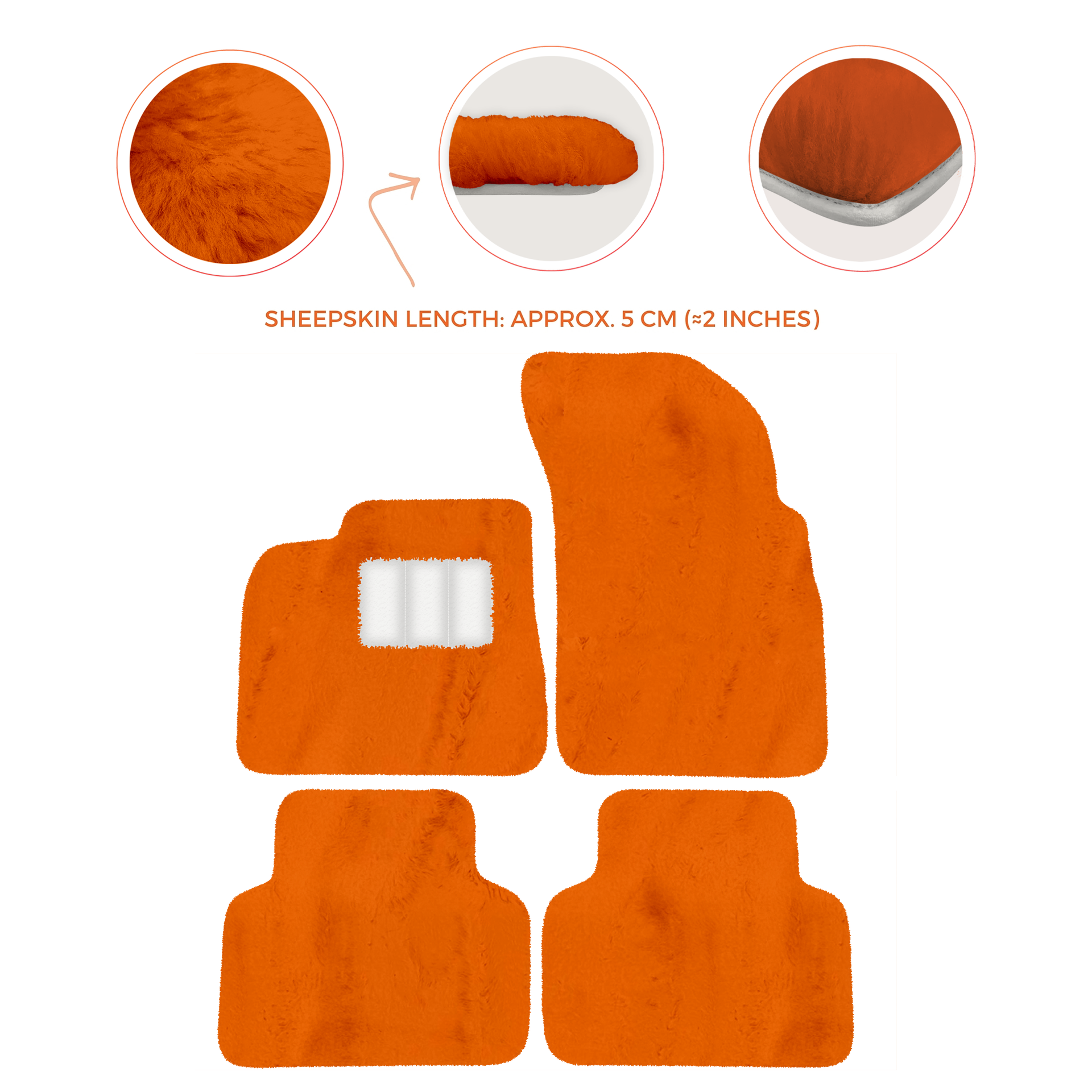 Premium Sheepskin Floor Mats for Lamborghini Countach 1974-1990