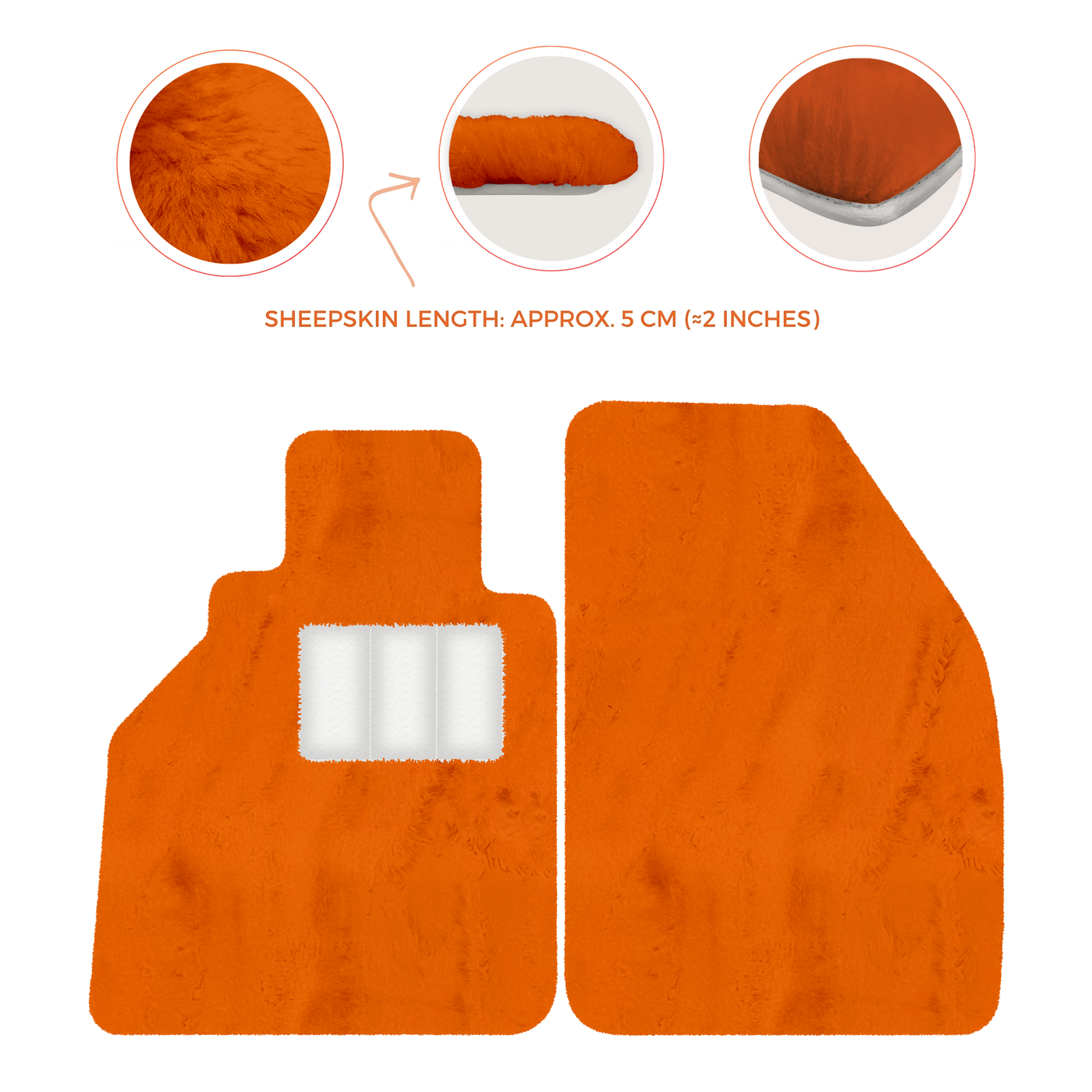 Sheepskin Floor Mats for Porsche 986 Boxster (1996-2004) - Sheepskin Length, Various Color Options
