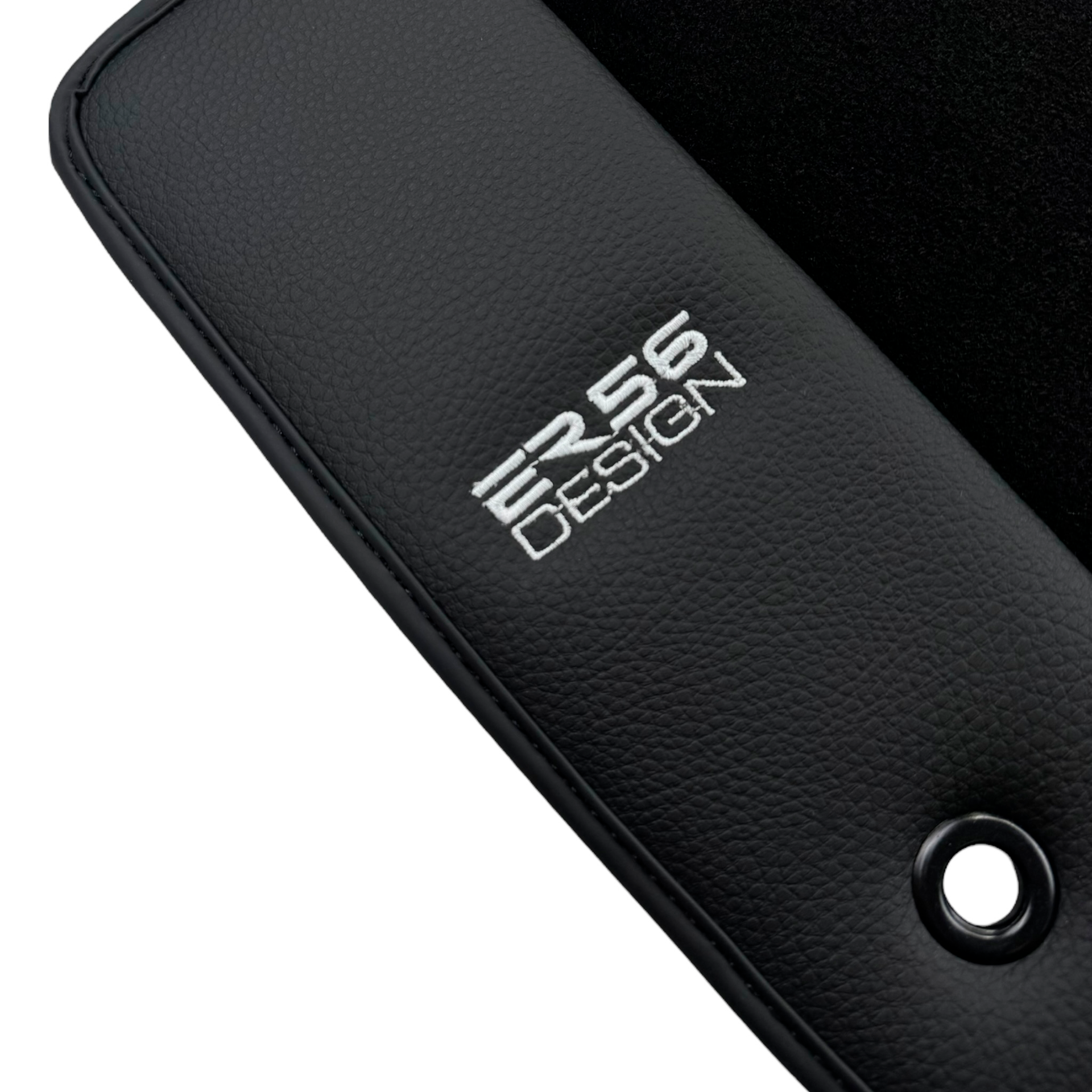 ER56 Design Black Floor Mats for Chevrolet Matiz Hatchback (1998-2004) with Leather