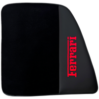 Black Floor Mats for Ferrari 296 GTS (2022-2024) with Leather | Red Logo