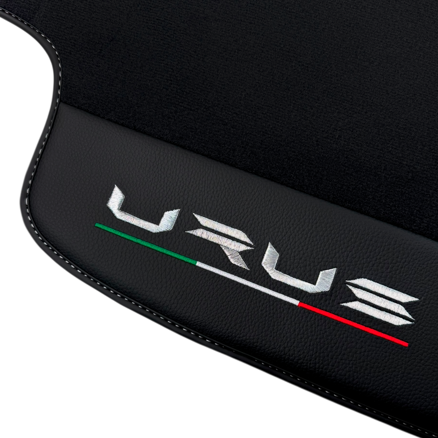 Black Floor Mats for Lamborghini Urus with Carbon Fiber Leather