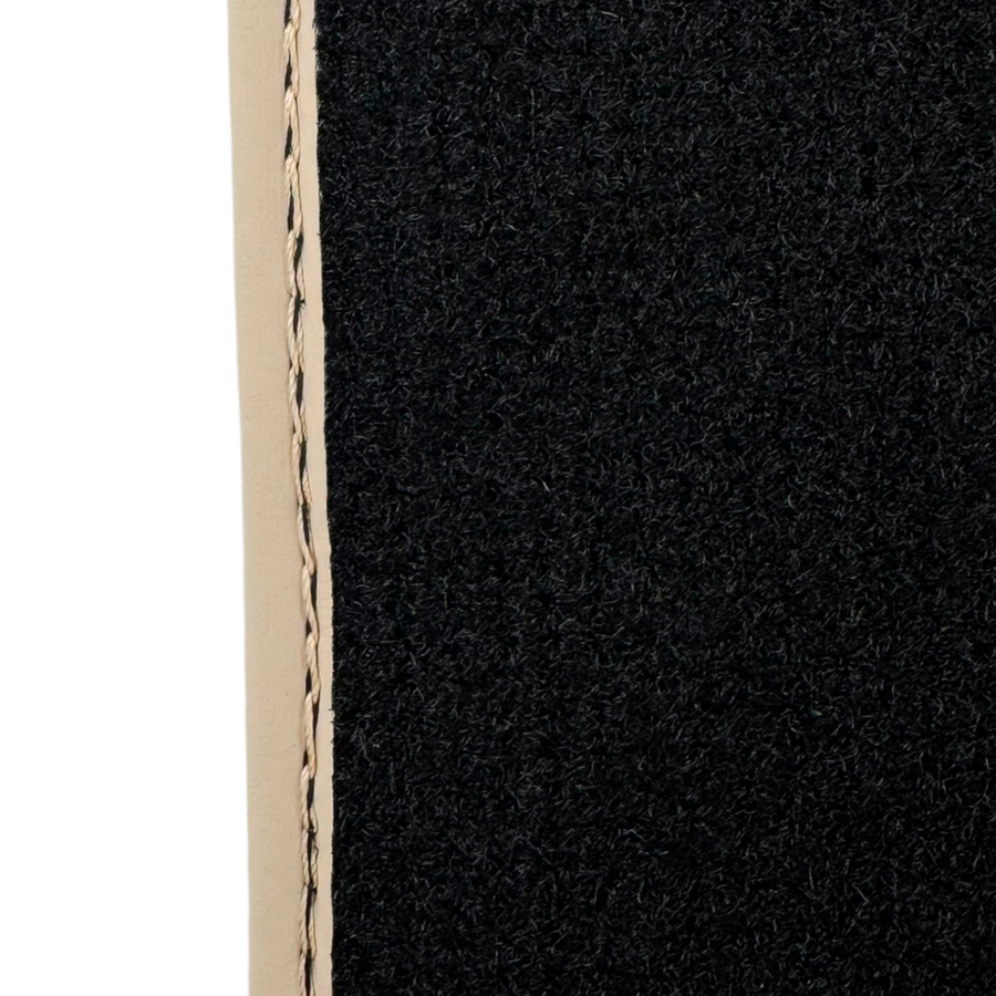 Black Stitched Leather Floor Mats for Maserati GranTurismo (2007-2019) | Beige Trim