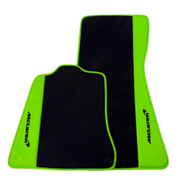 Black Floor Mats for McLaren 570S (2015-2021) with Green Leather | McLaren Logo