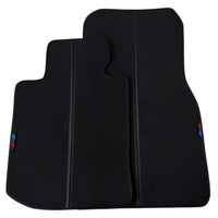Black Floor Mats for BMW X2 Series F39 with Carbon Fiber Style Detailing