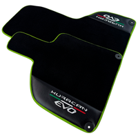 Black Floor Mats for Lamborghini Huracan EVO (2019-2024) with Carbon Fiber Borders