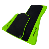 Black Floor Mats for McLaren 570S (2015-2021) with Green Leather | McLaren Logo