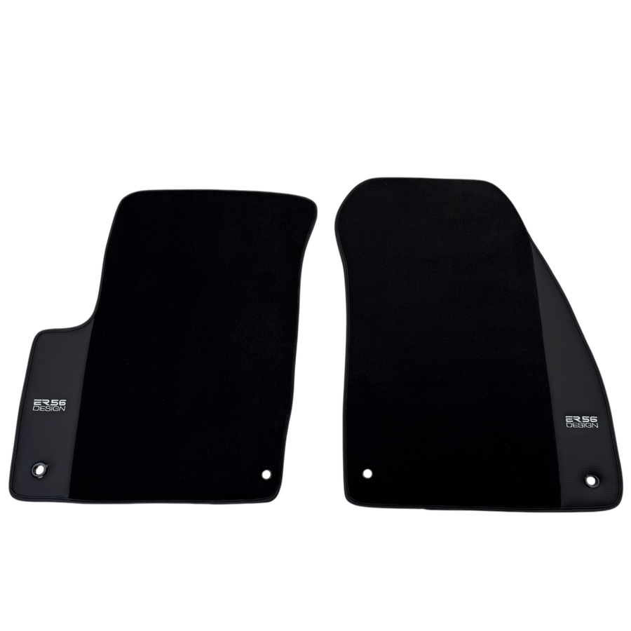 ER56 Design Black Floor Mats for Jeep Renegade (2018-2024) Co Drive without Fixing System with Leather