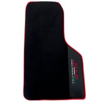 Black Floor Mats for Lamborghini Huracan STO with Carbon Fiber Leather | Red Trim