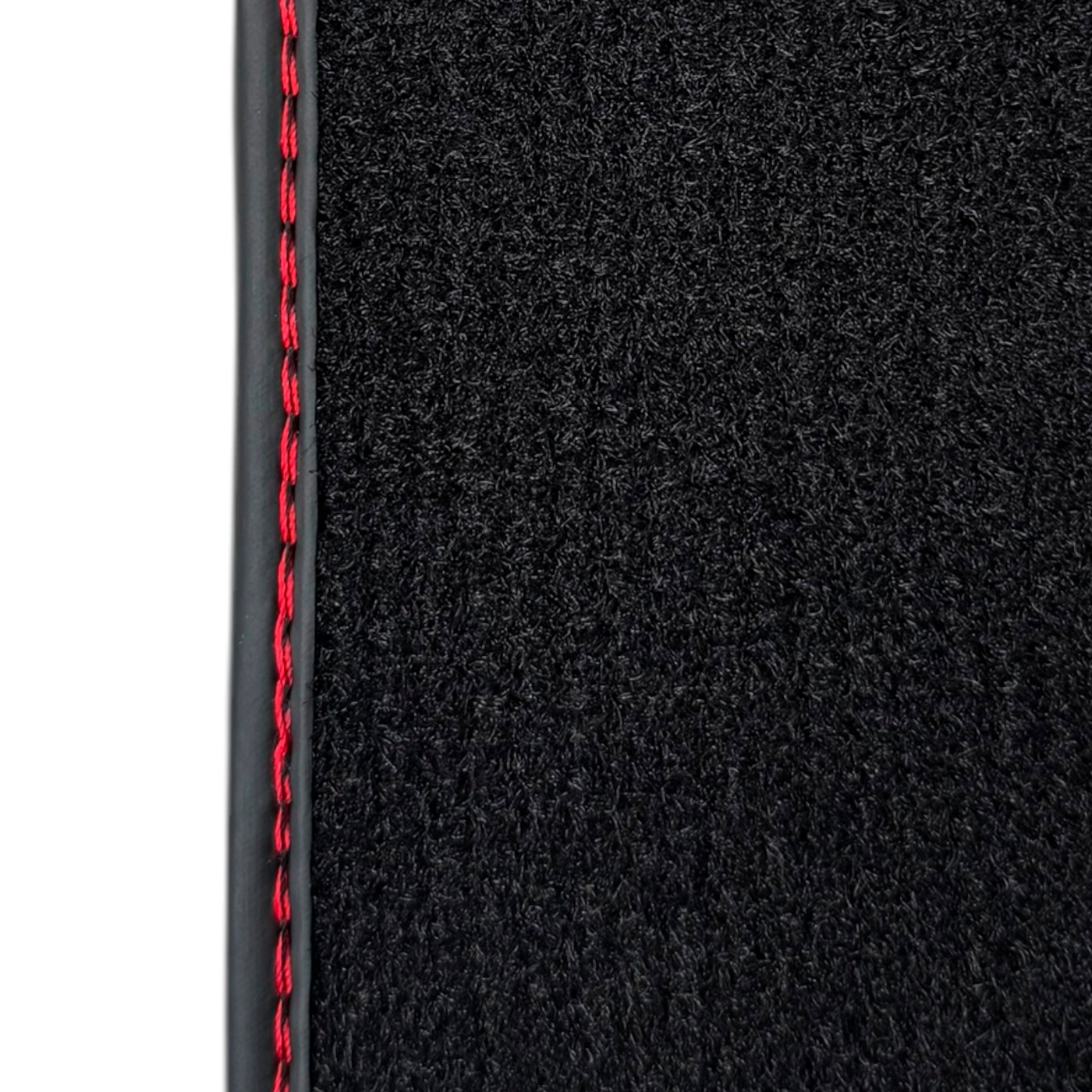Black Leather Floor Mats for Audi RS 4 B9 Avant (2017-2024) Red Stitching