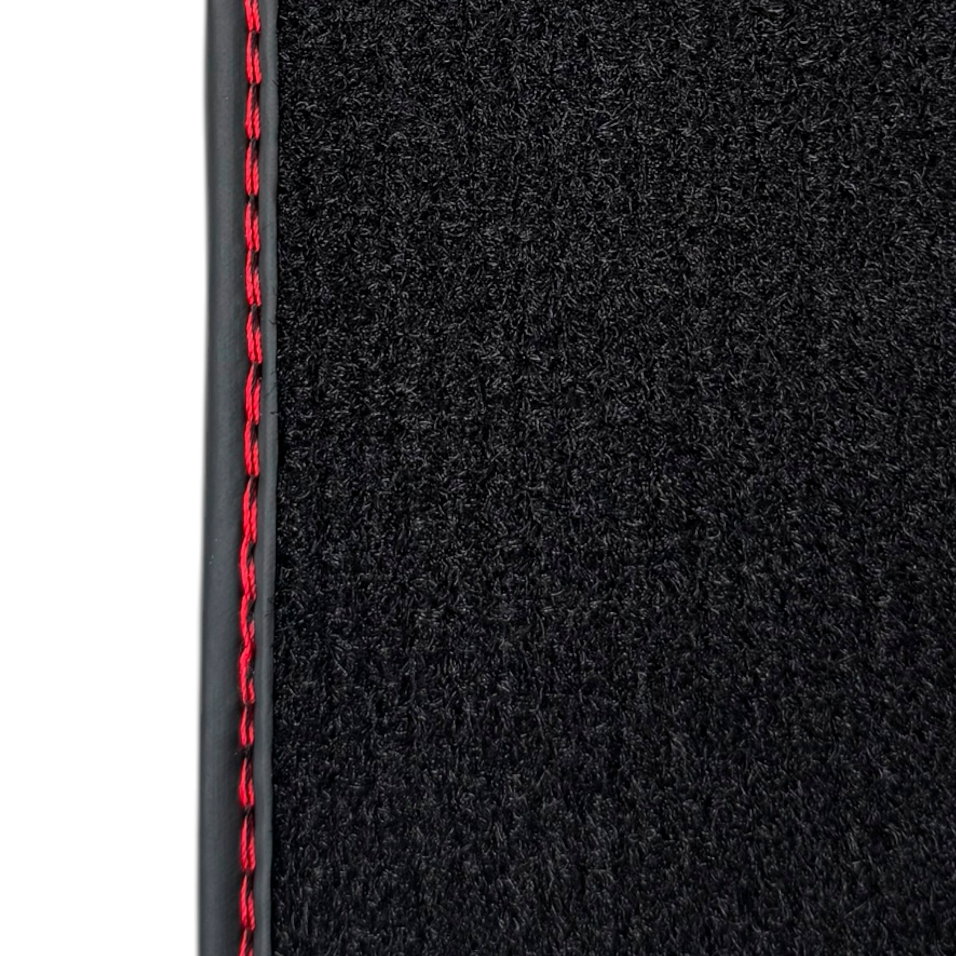 Black Leather Floor Mats for Audi RS 4 B9 Avant (2017-2024) Red Stitching