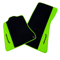 Black Floor Mats for McLaren 570S (2015-2021) with Green Leather | McLaren Logo