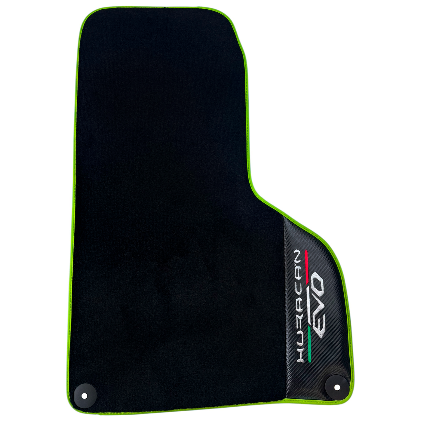Black Floor Mats for Lamborghini Huracan EVO (2019-2024) with Carbon Fiber Borders