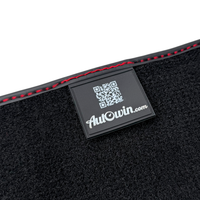 Black Leather Floor Mats for Audi RS 4 B9 Avant (2017-2024) Red Stitching