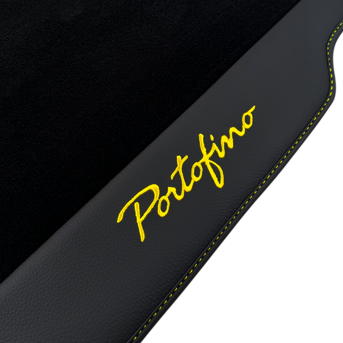 Black Floor Mats for Ferrari Portofino (2018-2023) with Leather