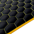Black Leather Floor Mats for Ferrari SF90 Stradale (2019-2024) with Symmetrical Hex Pattern