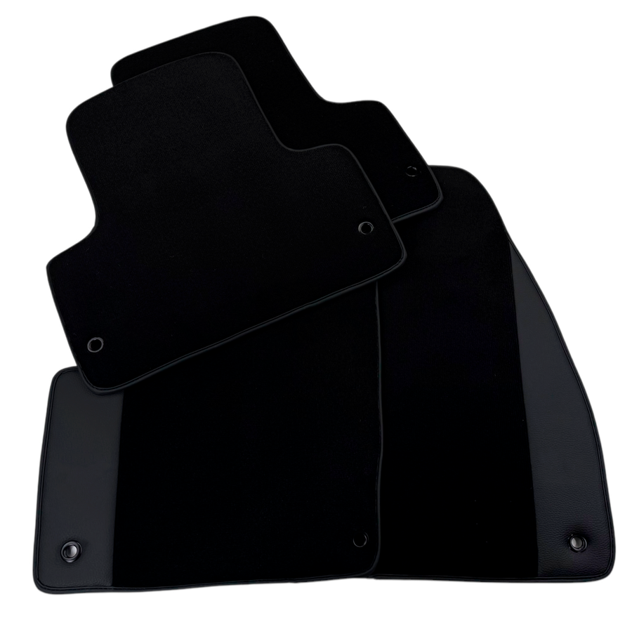 Black Floor Mats for Chevrolet Camaro Fifth Generation (2010-2015) with Leather | AutoWin