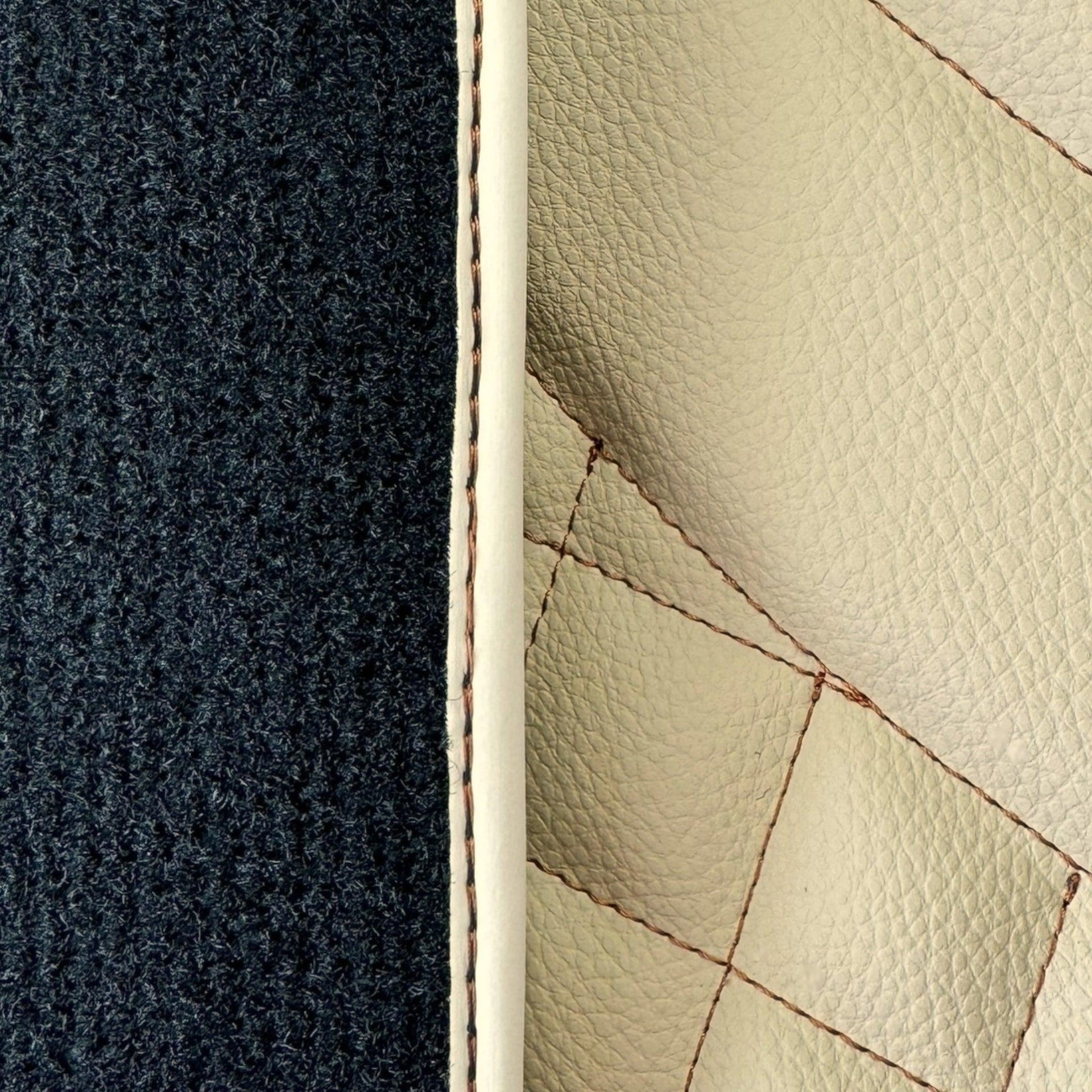 Beige Leather Floor Mats for Mercedes Benz S-Class W221 (2005-2013) Long Wheelbase - NO LOGO - AutoWin