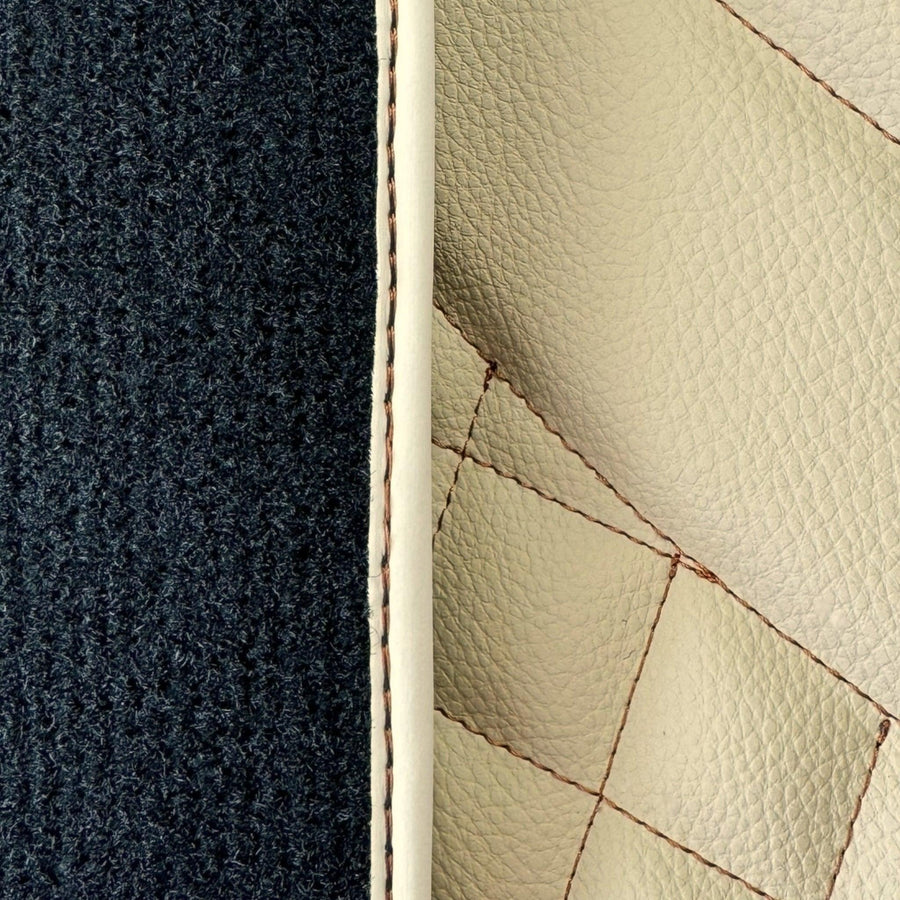 Beige Leather Floor Mats for Mercedes Benz S-Class W221 (2005-2013) Long Wheelbase - NO LOGO - AutoWin