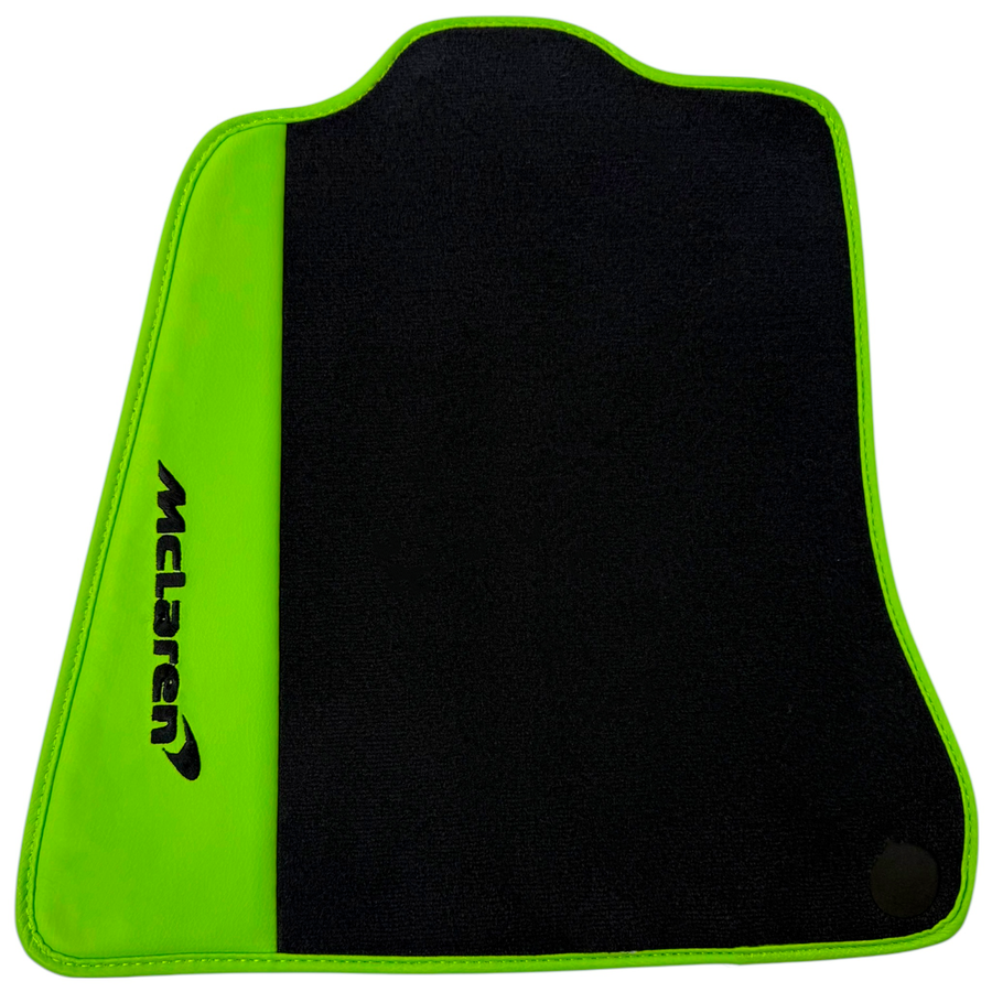 Black Floor Mats for McLaren 570S (2015-2021) with Green Leather | McLaren Logo