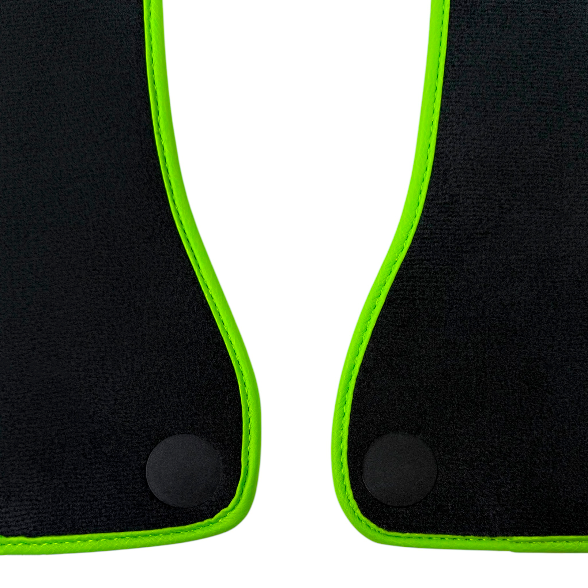 Black Floor Mats for McLaren 570S (2015-2021) with Green Leather | McLaren Logo