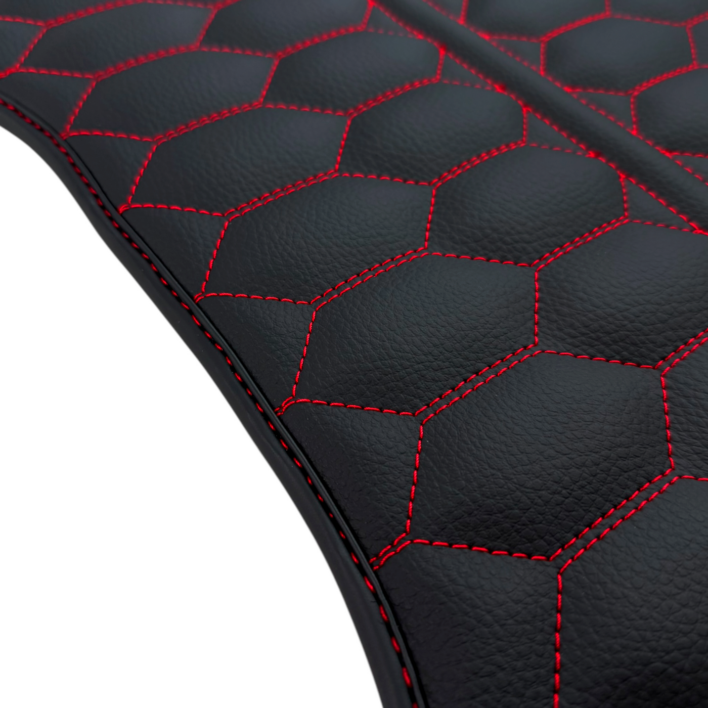 Black Leather Floor Mats for Audi RS 4 B9 Avant (2017-2024) Red Stitching