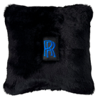 Black Sheepskin Pillows Design Set of 2 for Rolls-Royce Vehicles - Blue Logo