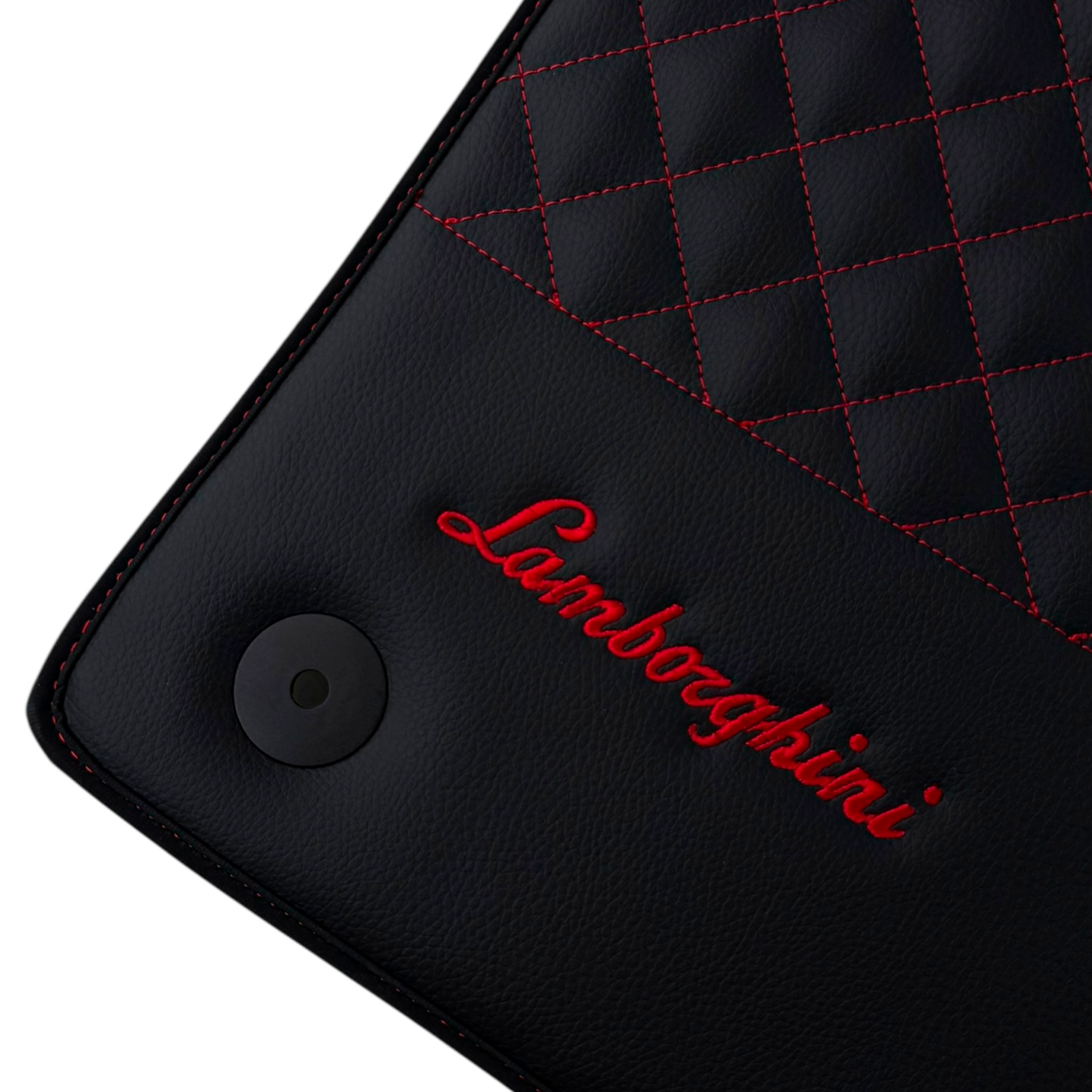 Lamborghini Aventador Carbon Leather Floor Mats with Green Stitching
