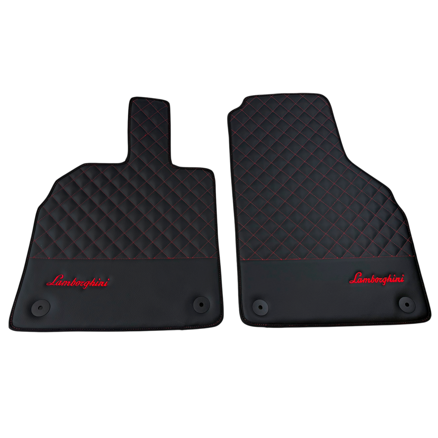 Lamborghini Aventador Carbon Leather Floor Mats with Green Stitching