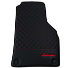 Lamborghini Aventador Carbon Leather Floor Mats with Green Stitching