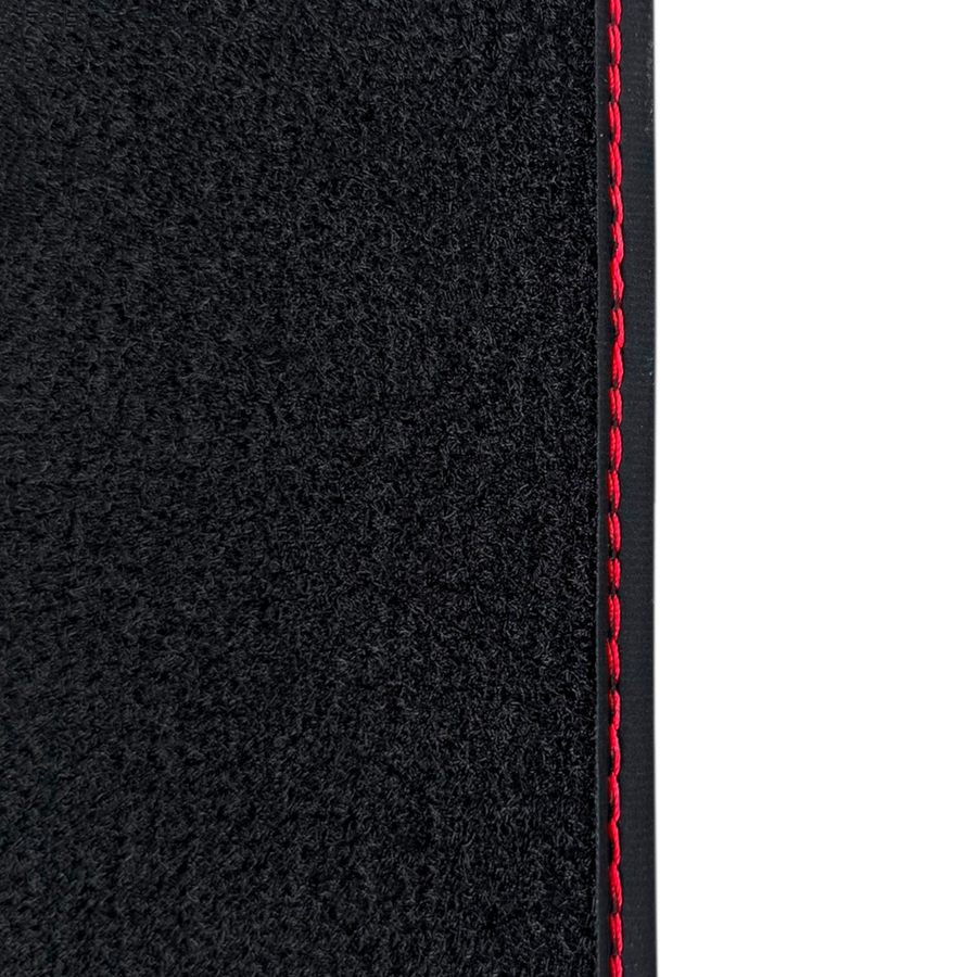 Lamborghini Aventador Carbon Leather Floor Mats with Green Stitching