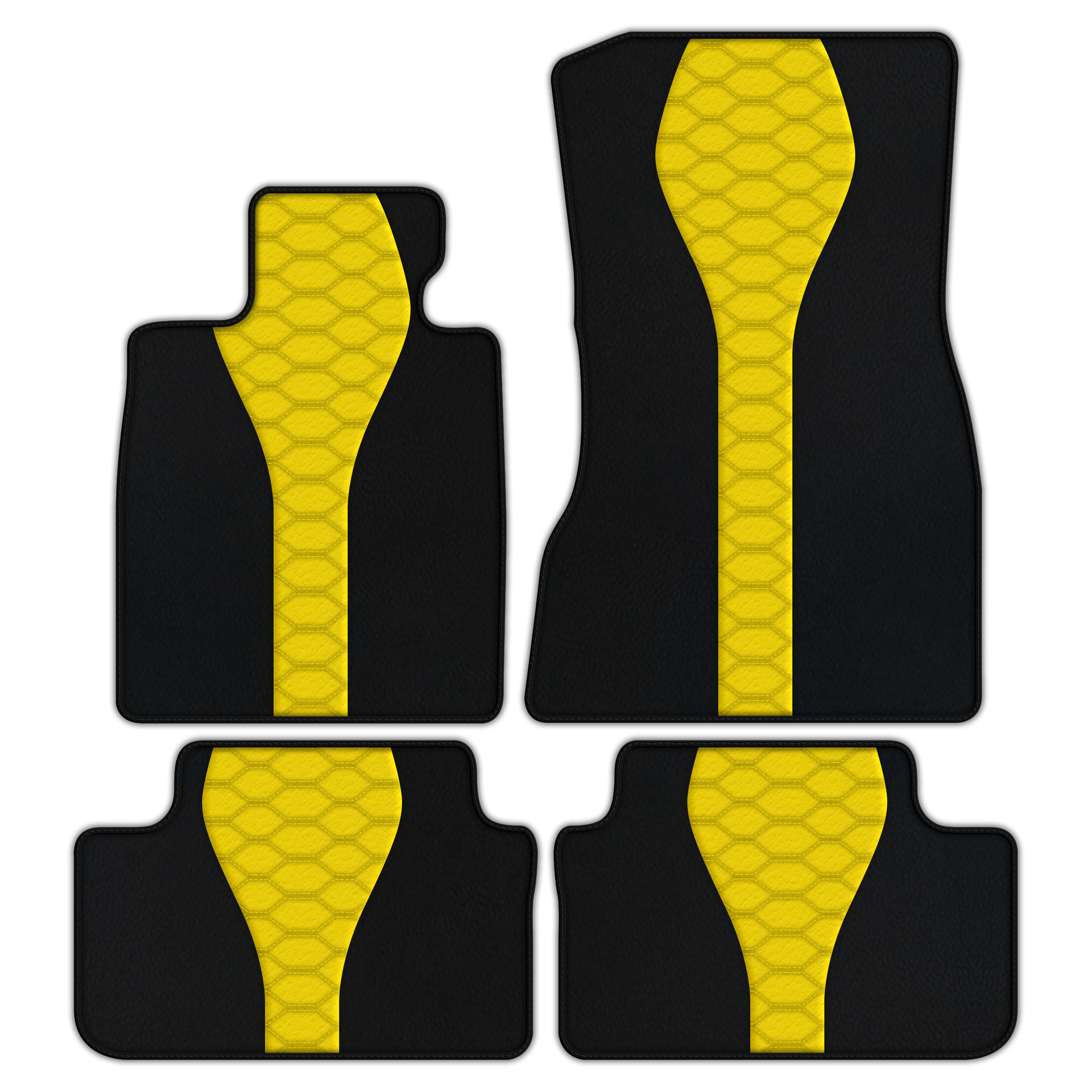 Customizable Leather Floor Mats with Raptor Hex Pattern for BMW X6M F96 SUV (2020-2024) - AutoWin